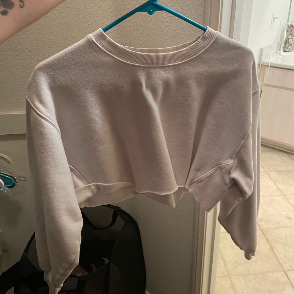 white cropped shirt